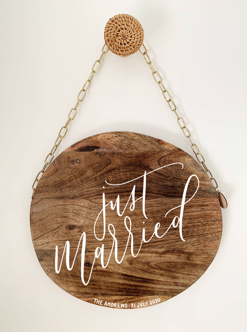 Just Married Wedding Plaque